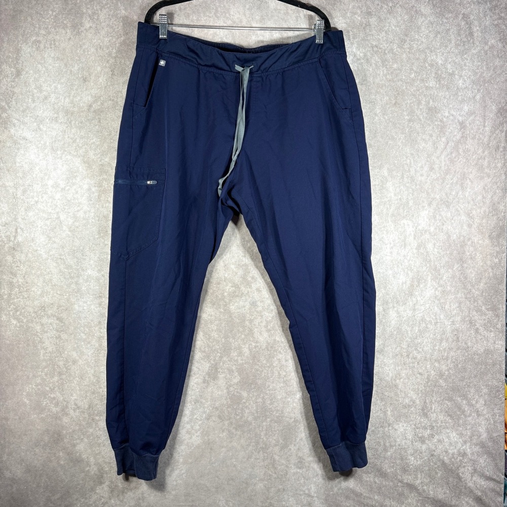 Figs Scrub Pants Womens XXL Navy Blue Zamora Jogger Technical Collection Medical